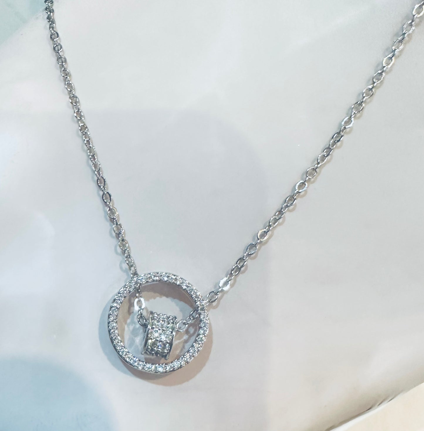 Circle Pendant Necklace – Silver Stainless Steel